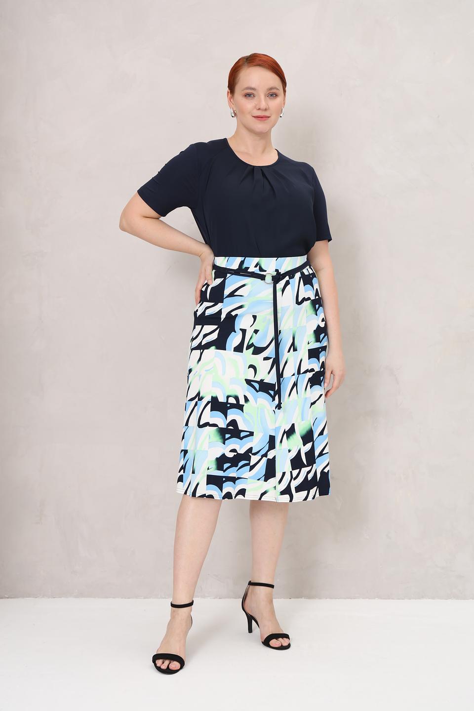 Блуза Frank Walder с драпировкой темно-синяя