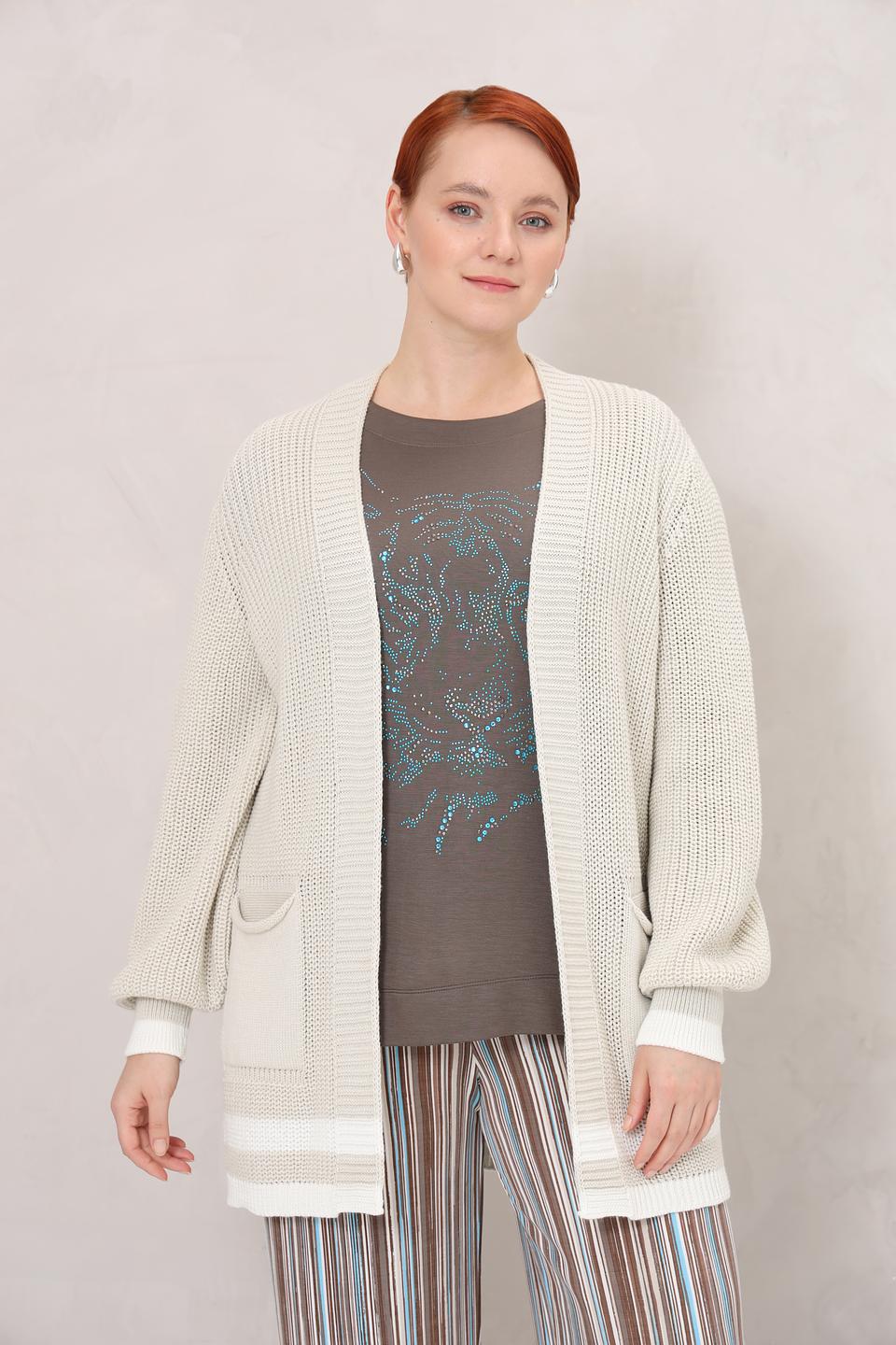 Жакет Frapp вязаный бежевый