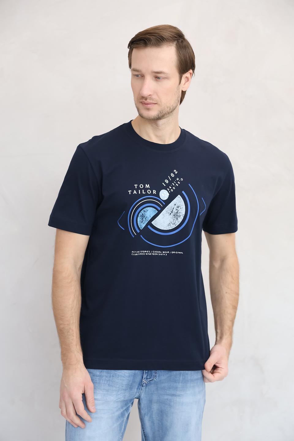 Футболка Tom Tailor с принтом синяя
