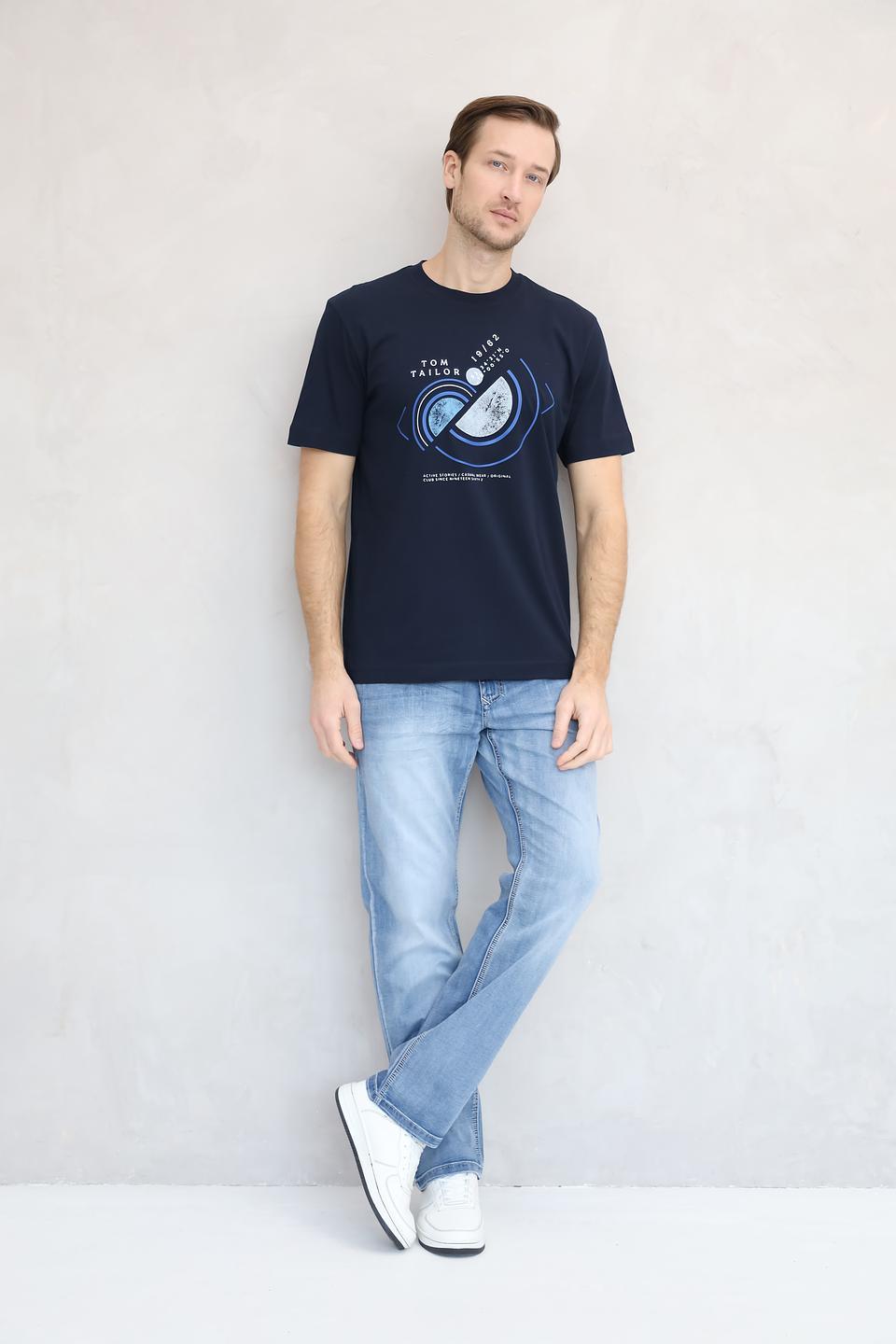 Футболка Tom Tailor с принтом синяя