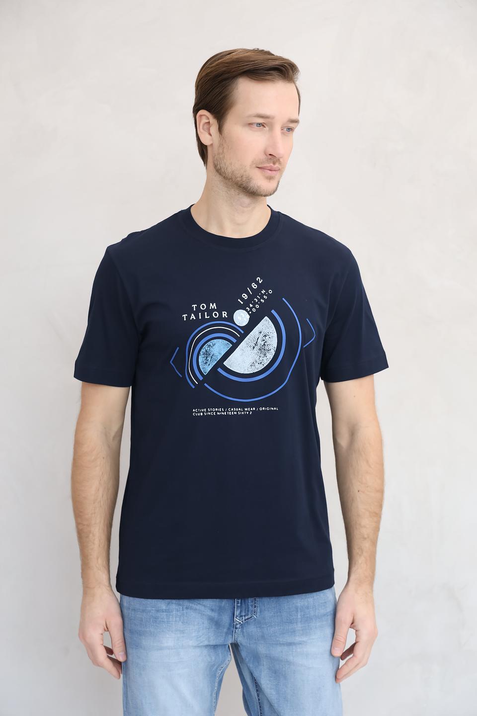 Футболка Tom Tailor с принтом синяя