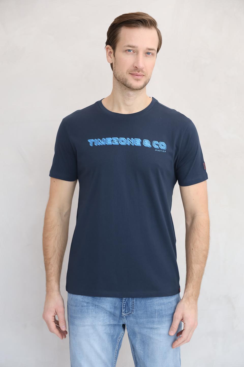 Футболка Time Zone с логотипом синяя