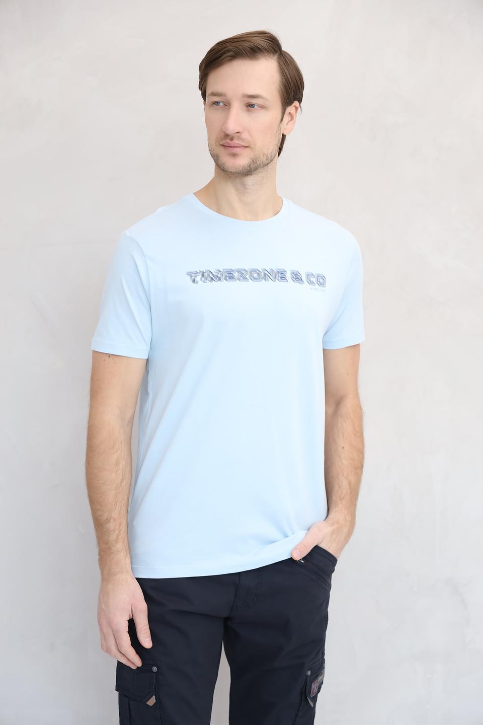 Футболка Time Zone голубая с логотипом