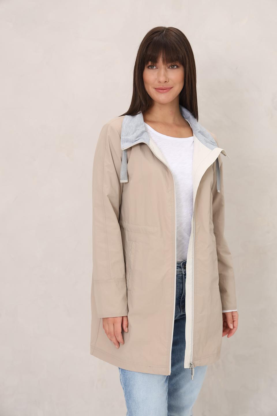 Плащ White Label с капюшоном бежевый