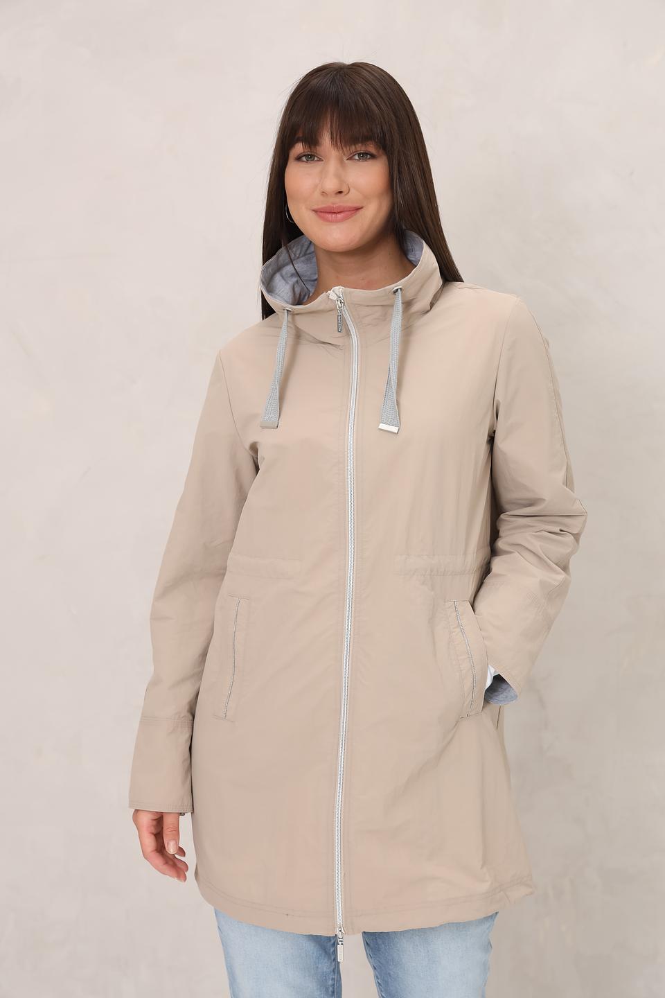 Плащ White Label с капюшоном бежевый