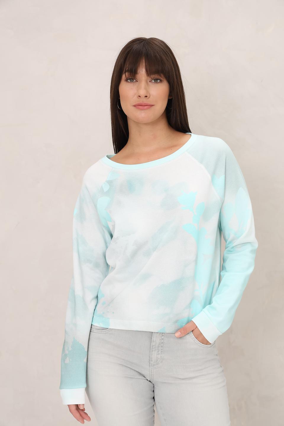 Пуловер Monari с эффектом tie-dye голубой