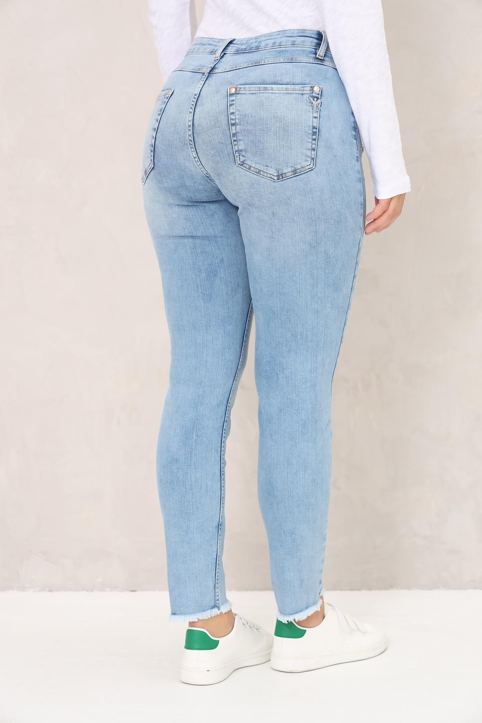 Джинсы с потертостями Monari голубые