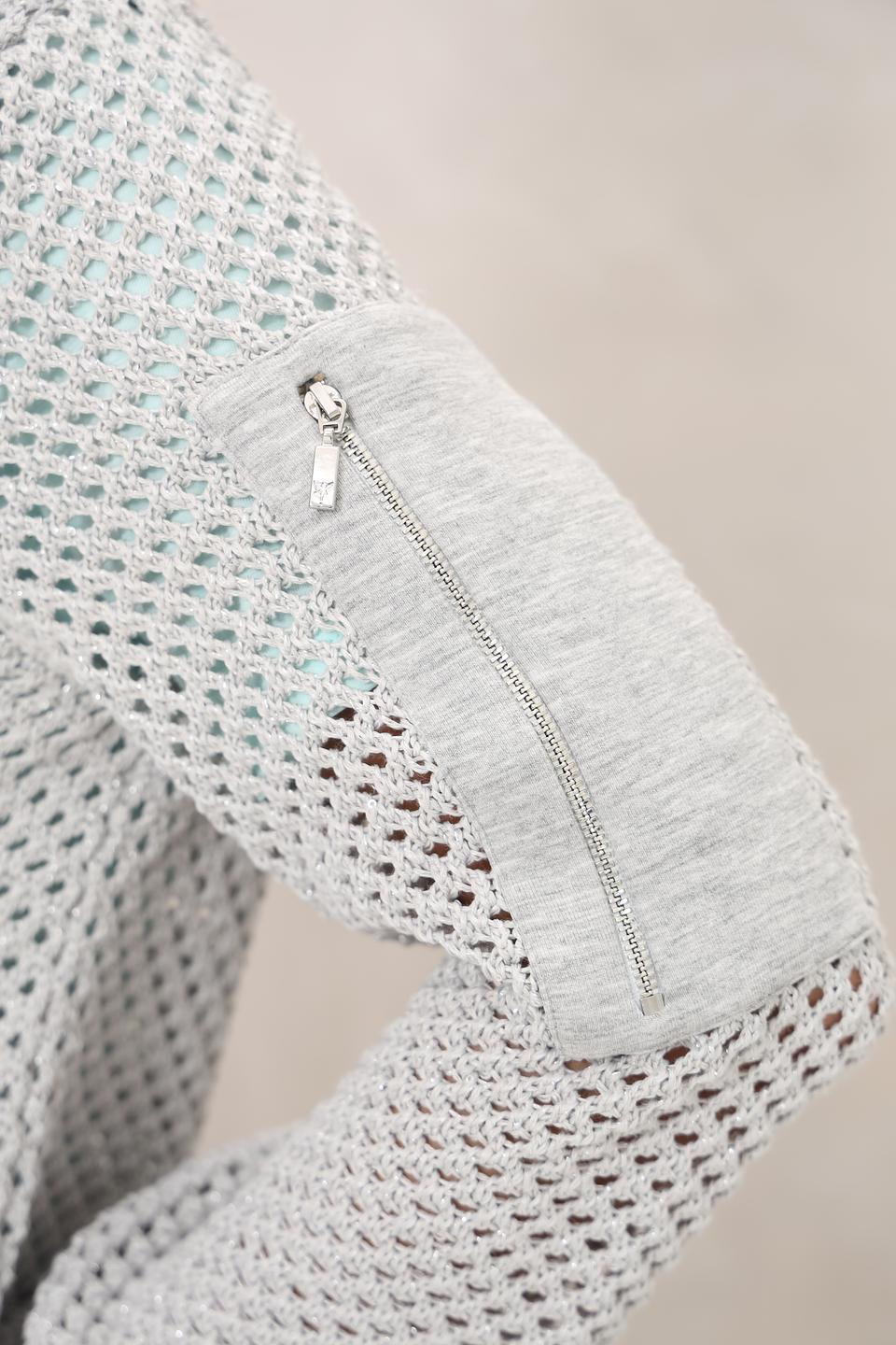 Жакет Monari сетчатый светло-серый