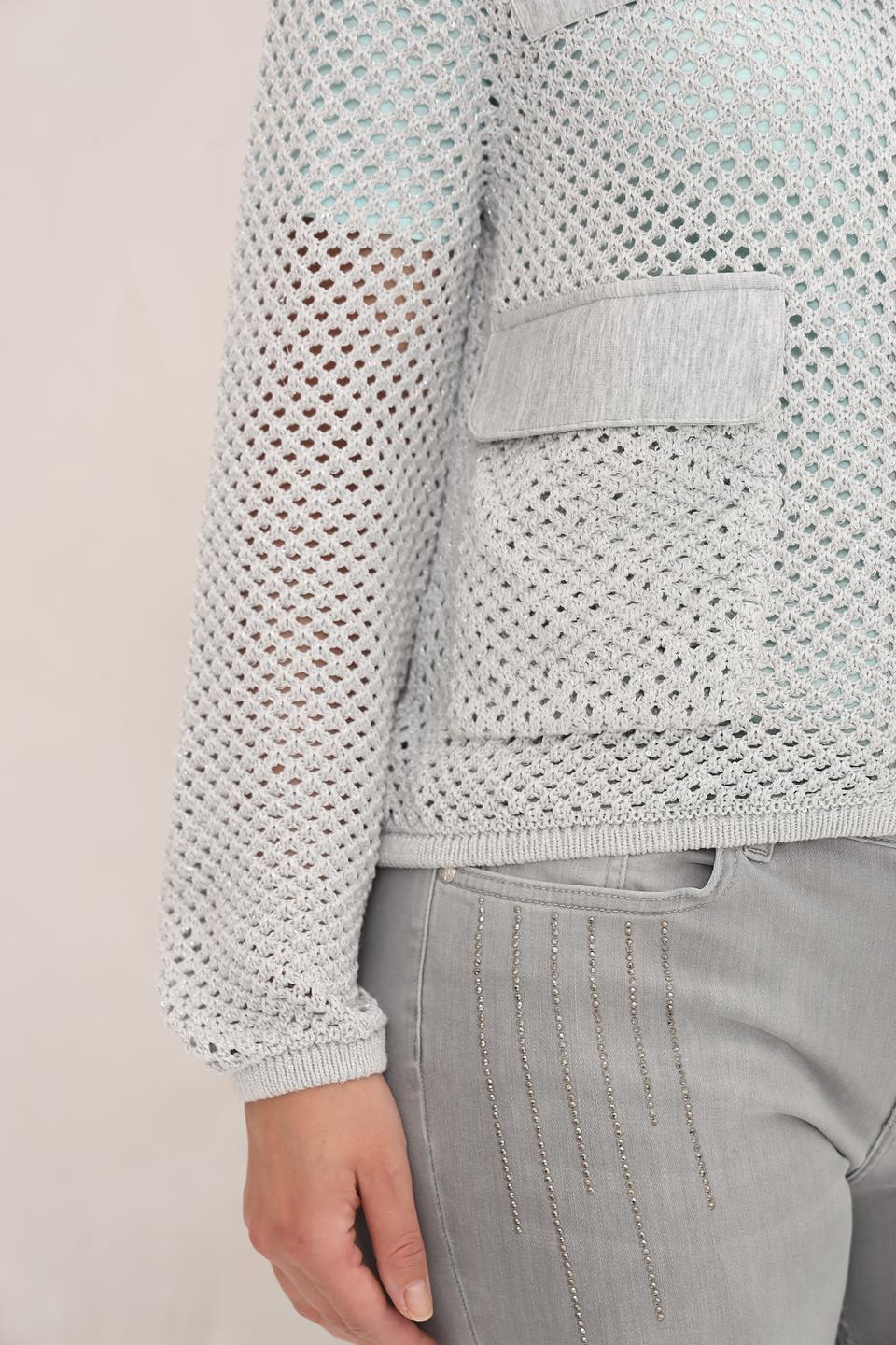 Жакет Monari сетчатый светло-серый