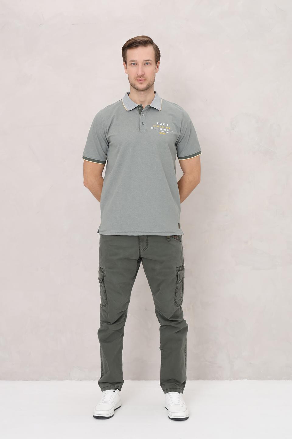 Поло Casa Moda серый с принтом