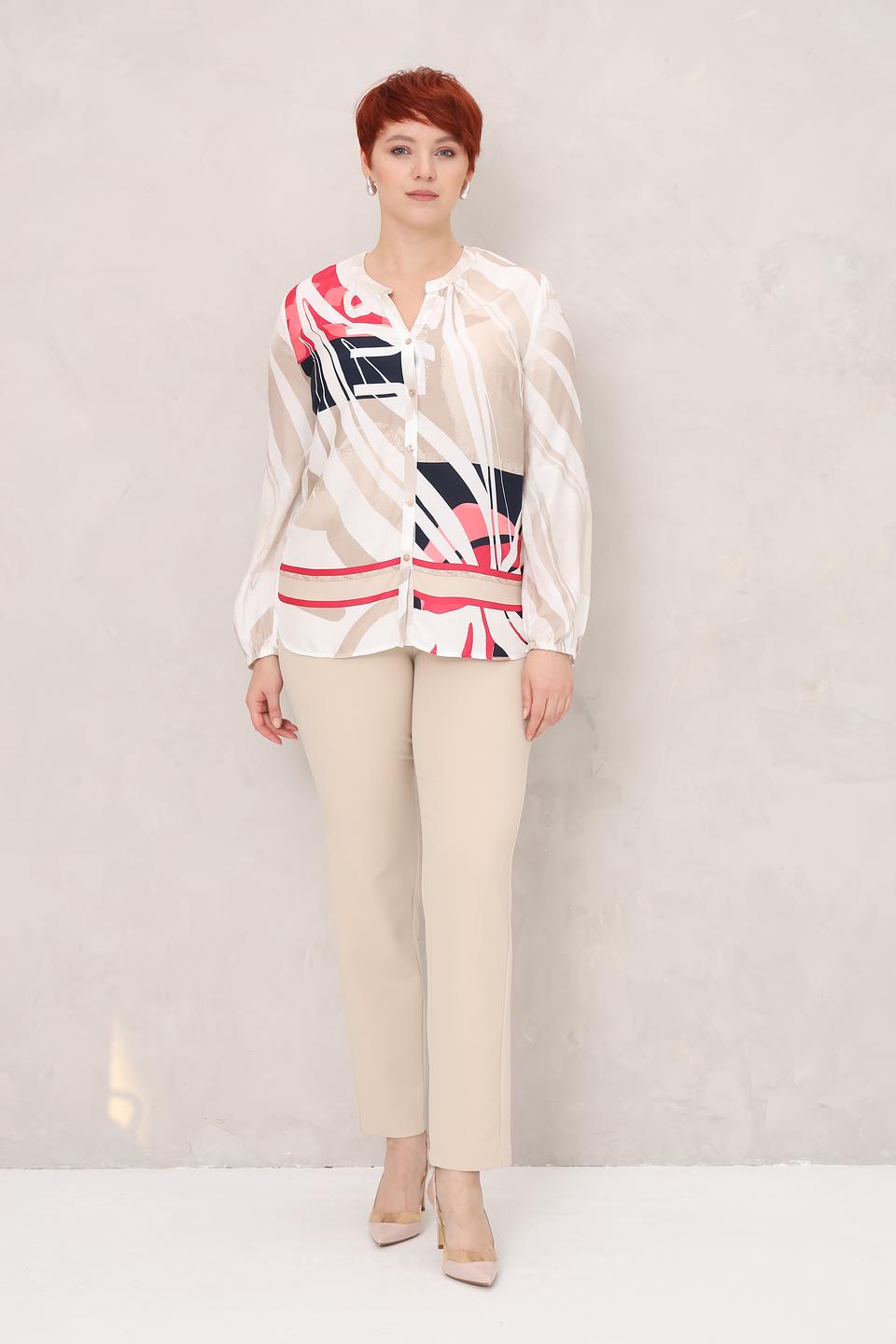 Блуза Frank Walder с принтом бежевая