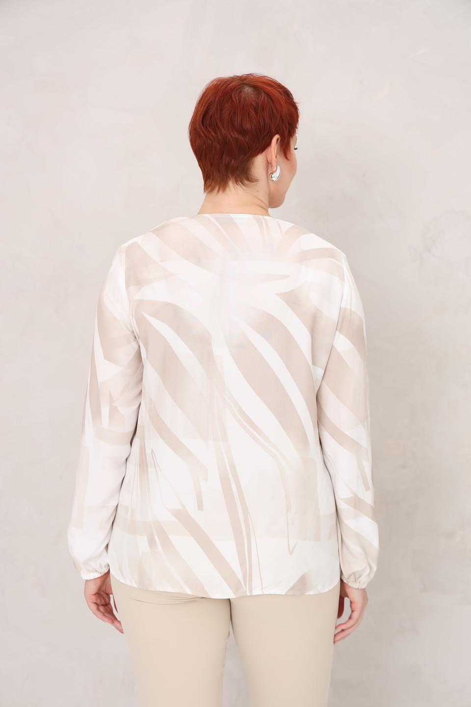 Блуза Frank Walder с принтом бежевая