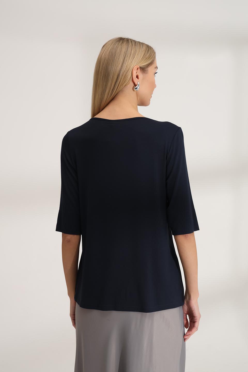 Блуза SE Stenau с кружевом тёмно-синяя