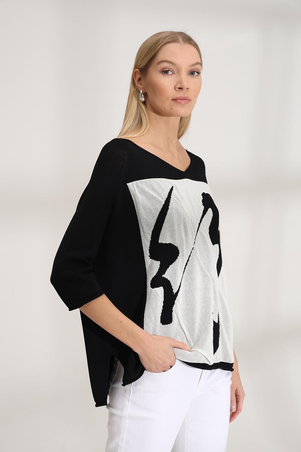 Пуловер Annette Gortz с принтом чёрный