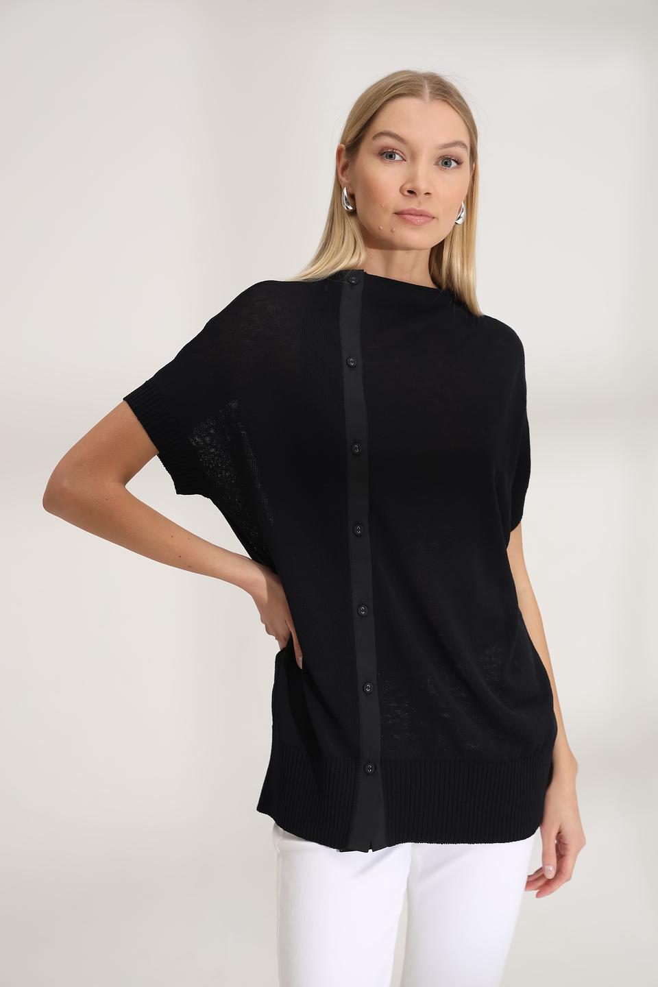 Пуловер Annette Gortz чёрный с планкой