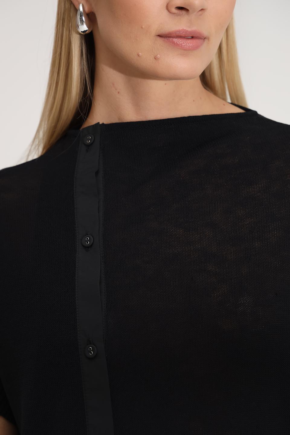 Пуловер Annette Gortz чёрный с планкой