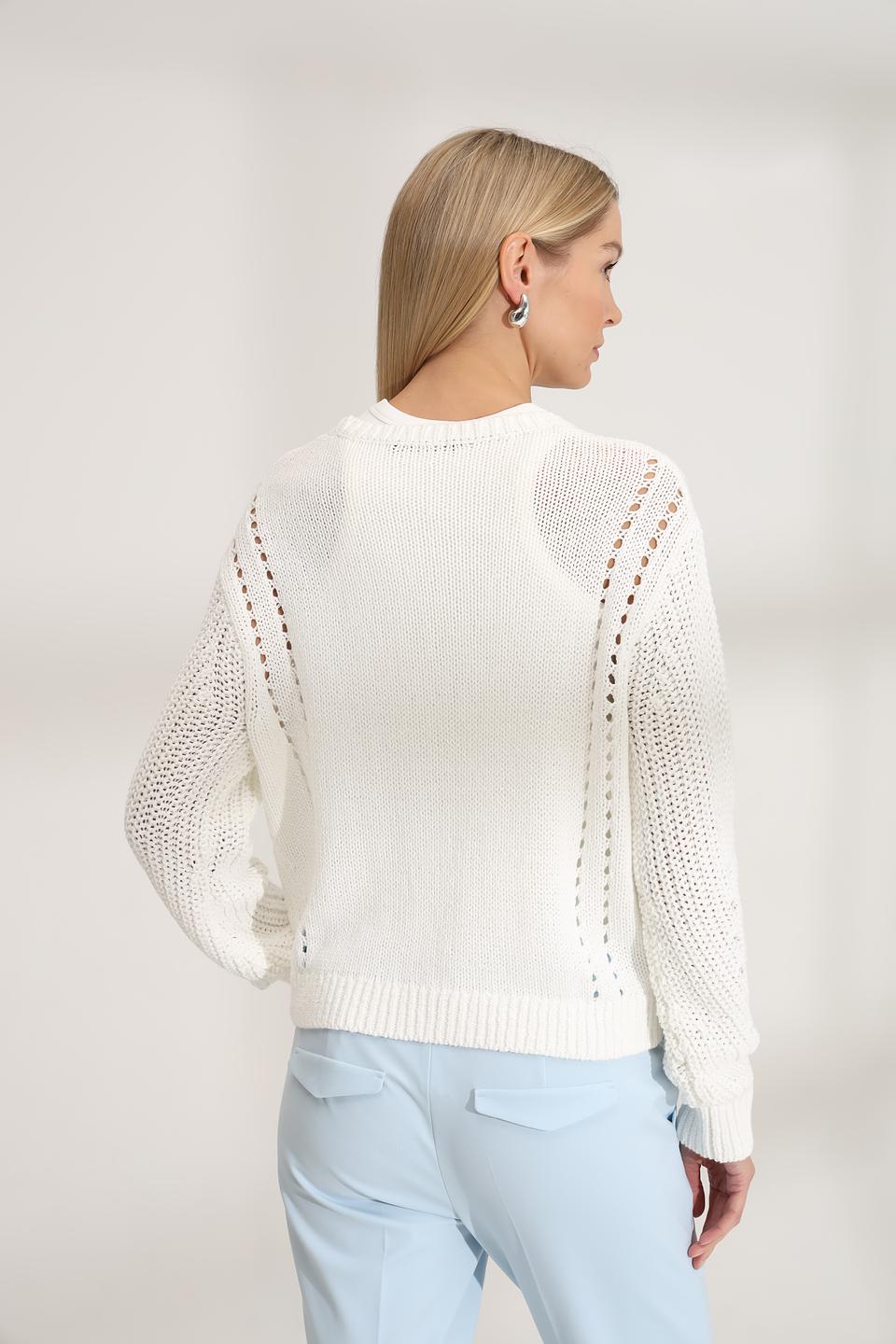 Пуловер Luisa Cerano белый ажурный