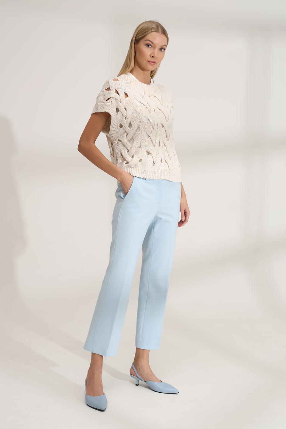 Пуловер Luisa Cerano с косами кремовый