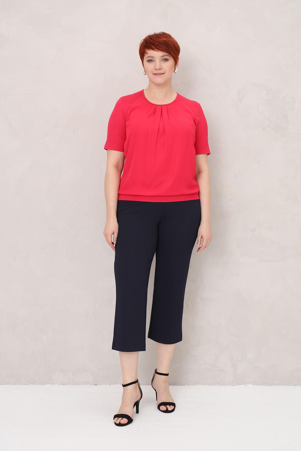 Блуза Frank Walder малиновая с драпировкой