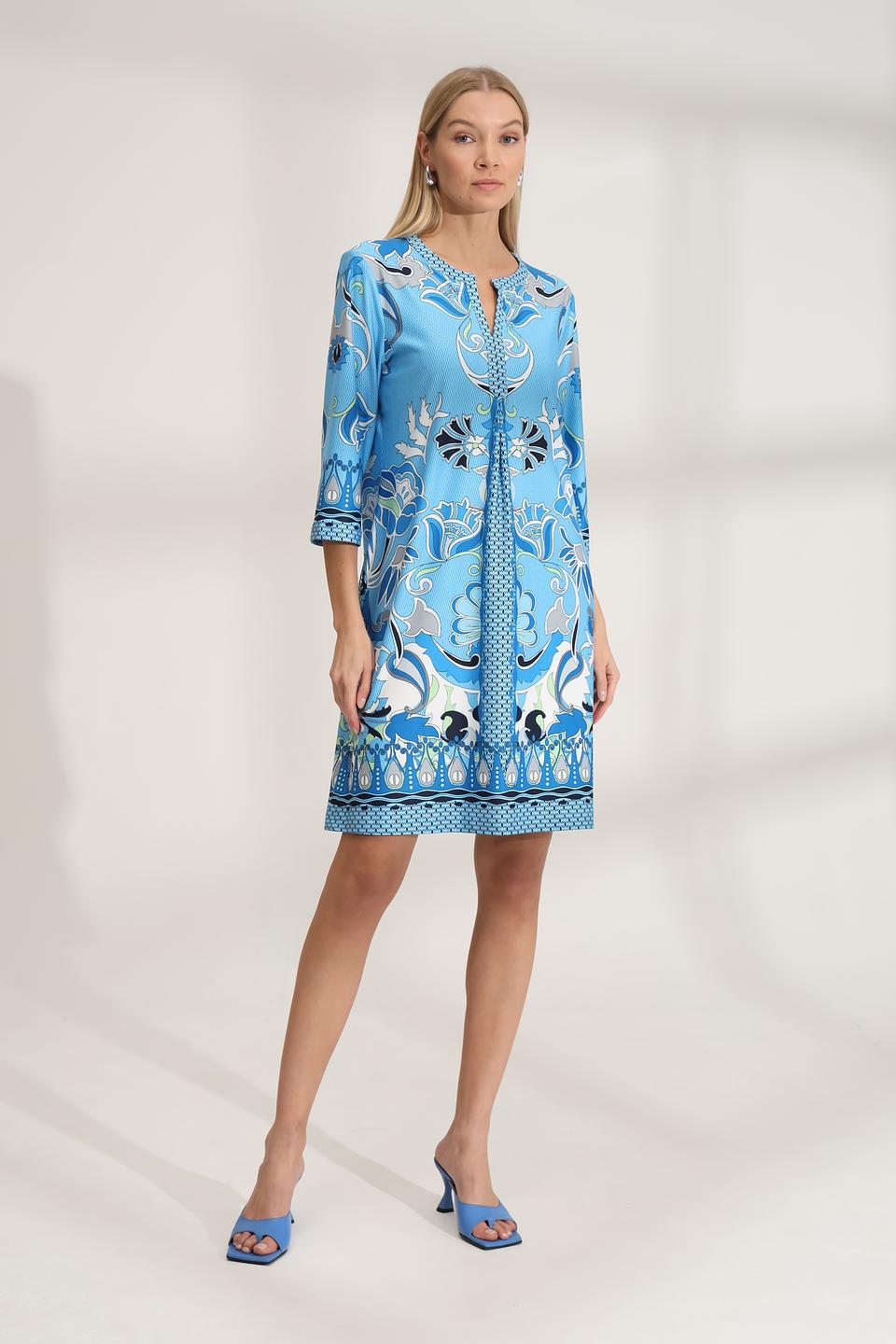 Платье Bianca с принтом голубой