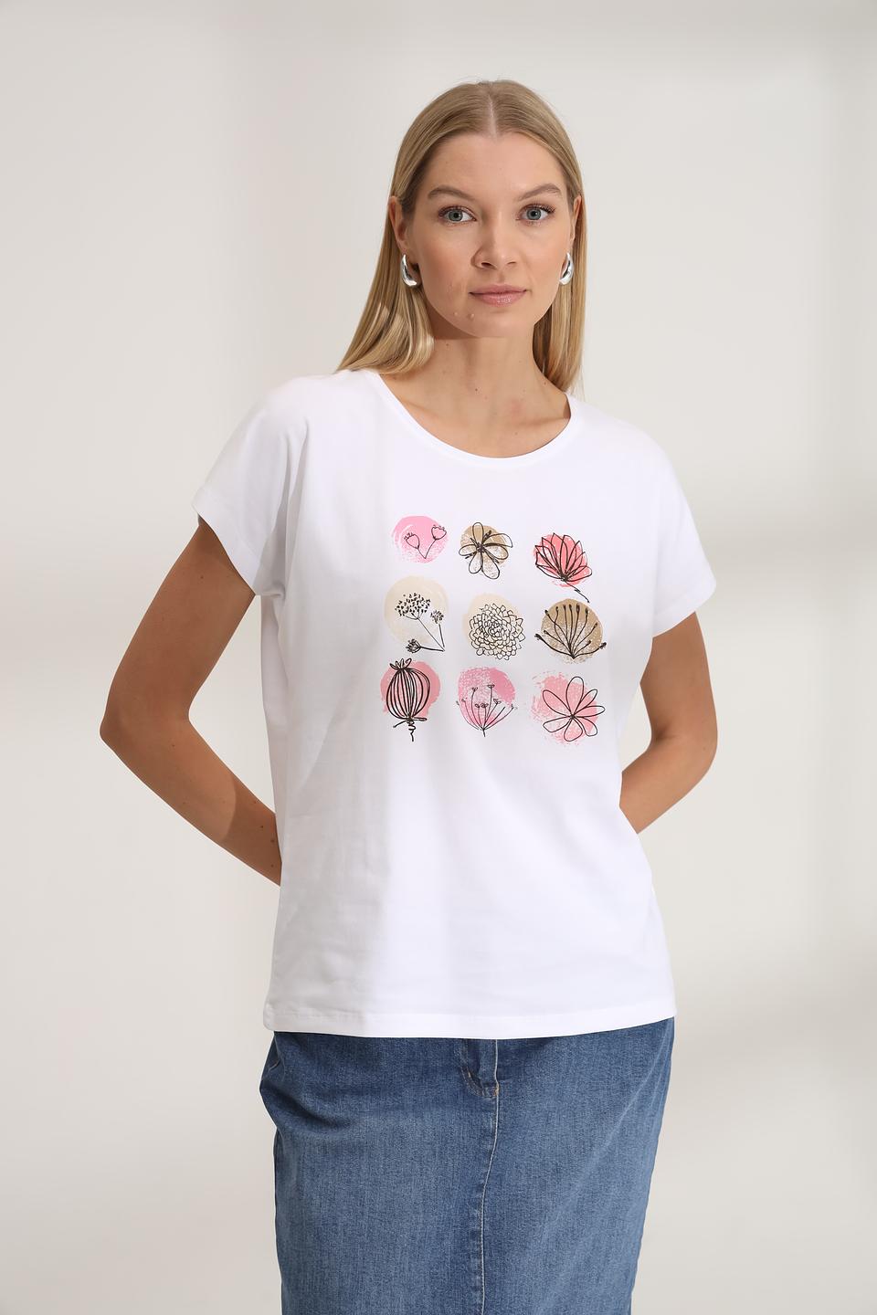 Футболка Bianca с цветочным принтом