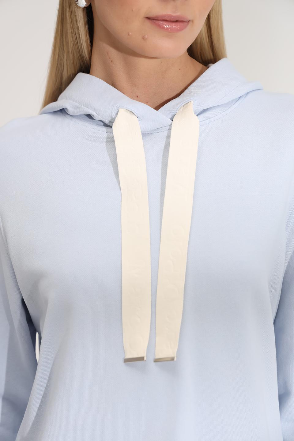 Пуловер Marc O Polo с капюшоном голубой