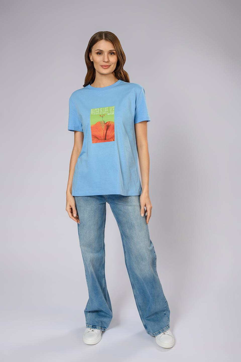 Футболка Ice Play с принтом голубая
