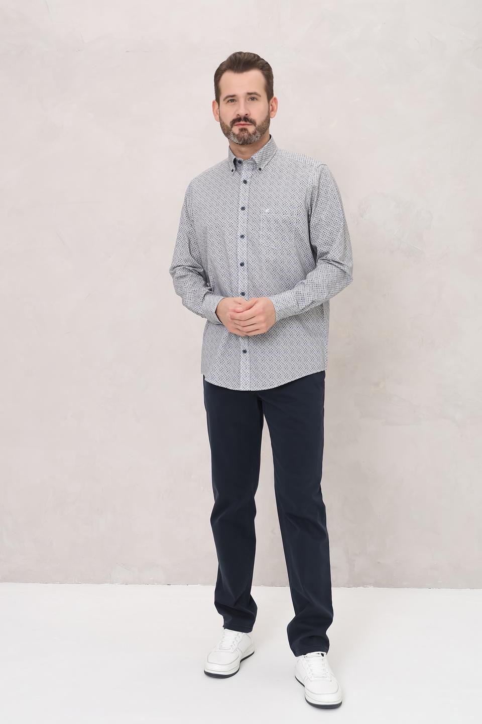 Рубашка Casa Moda с принтом серый