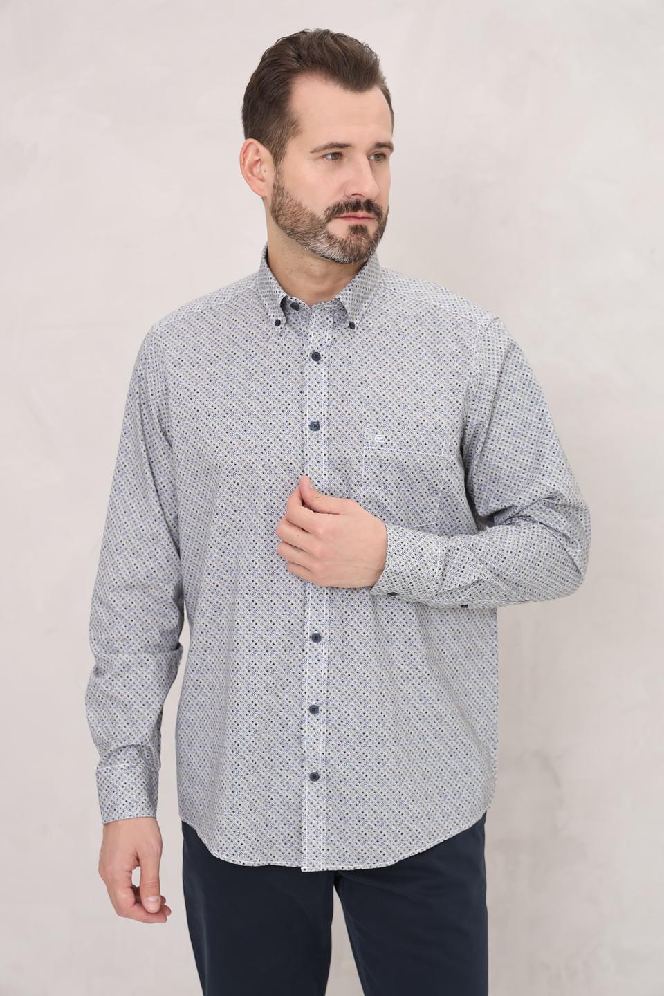 Рубашка Casa Moda с принтом серый