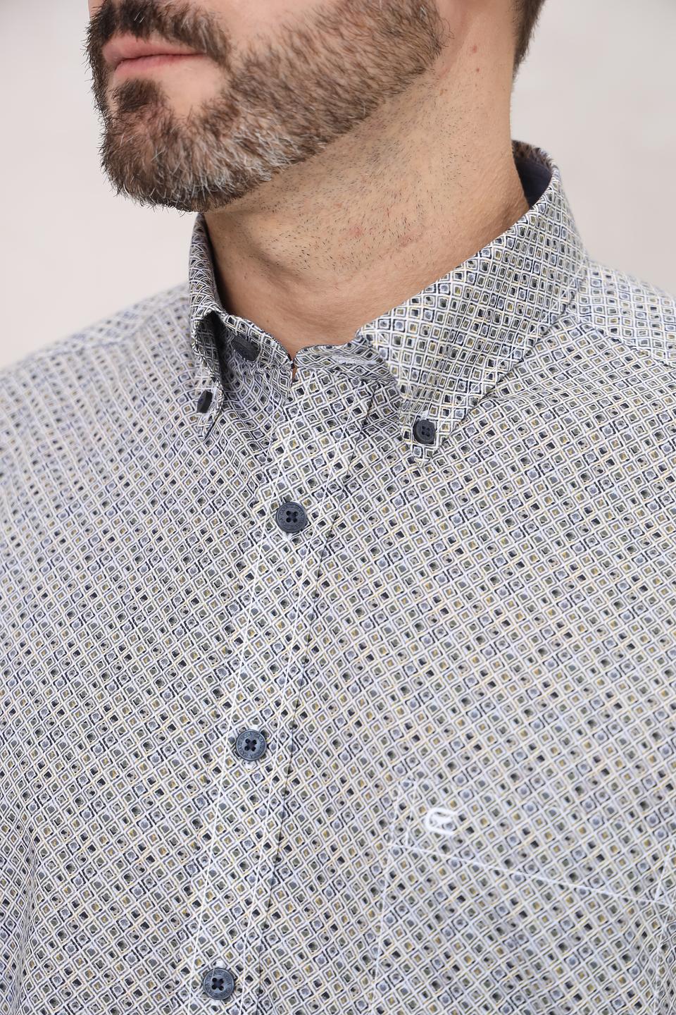 Рубашка Casa Moda с принтом серый