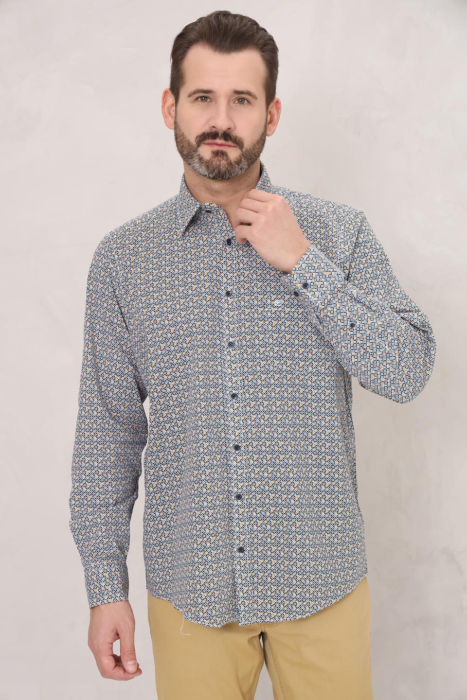 Рубашка Casa Moda с принтом голубой