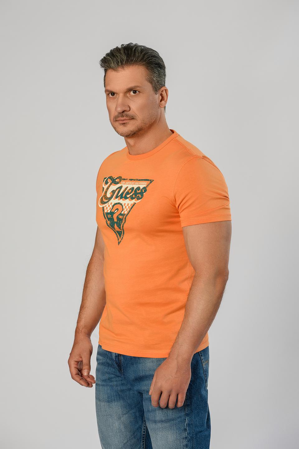 Футболка Guess оранжевая с логотипом