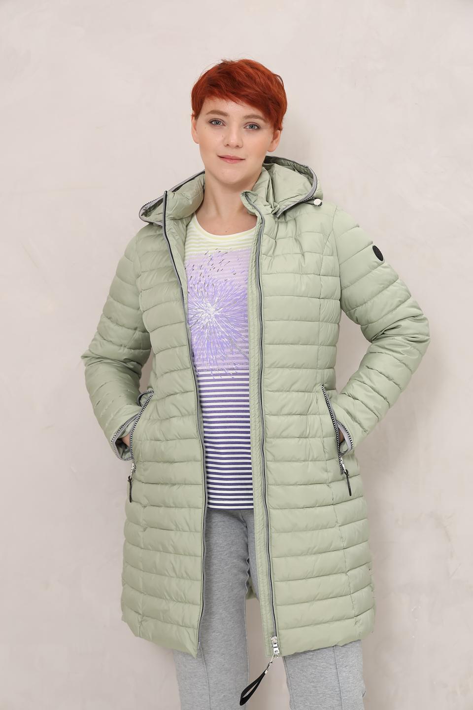Пальто District стеганое оливковое