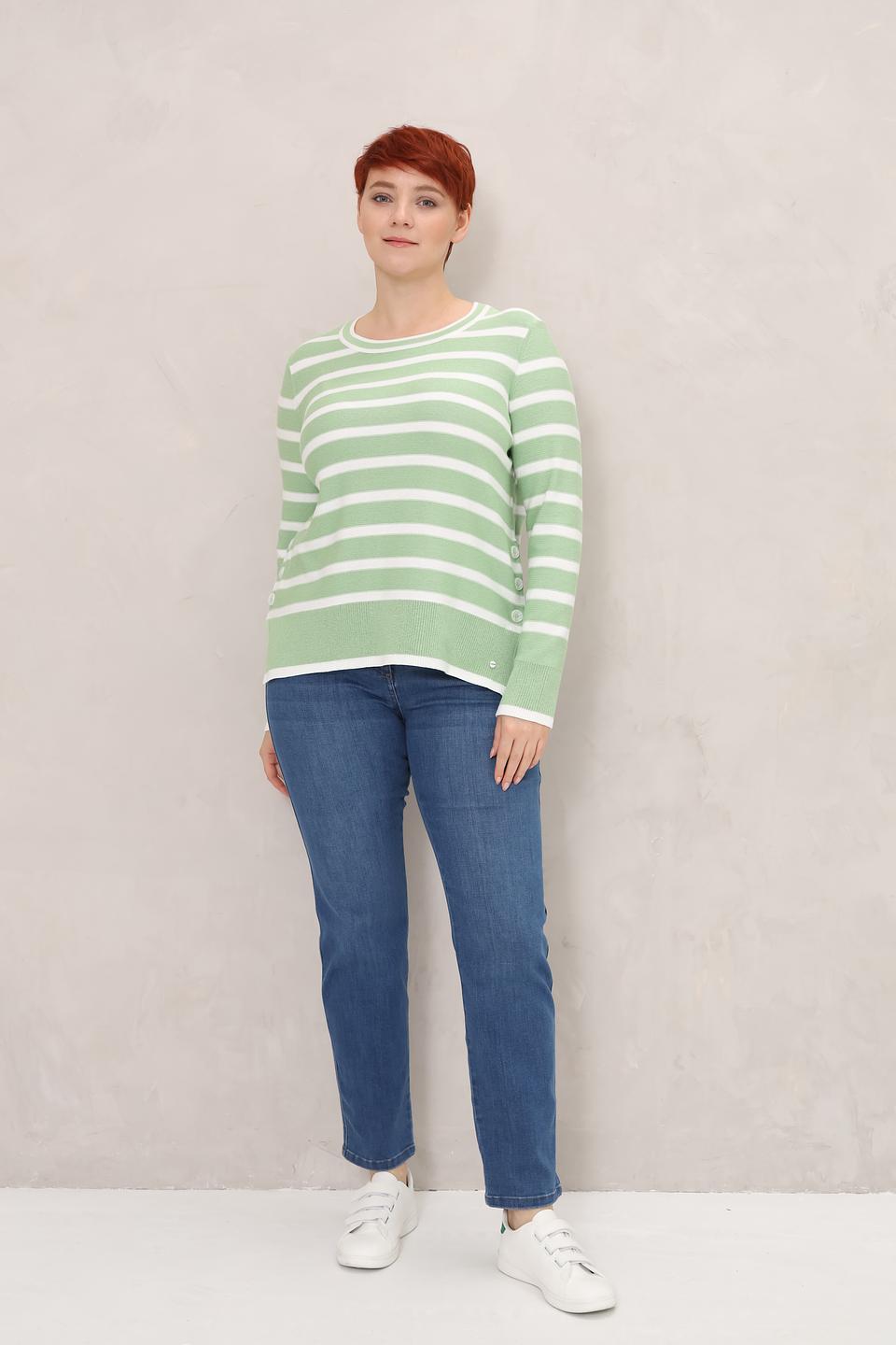 Пуловер Olsen в полоску мятный