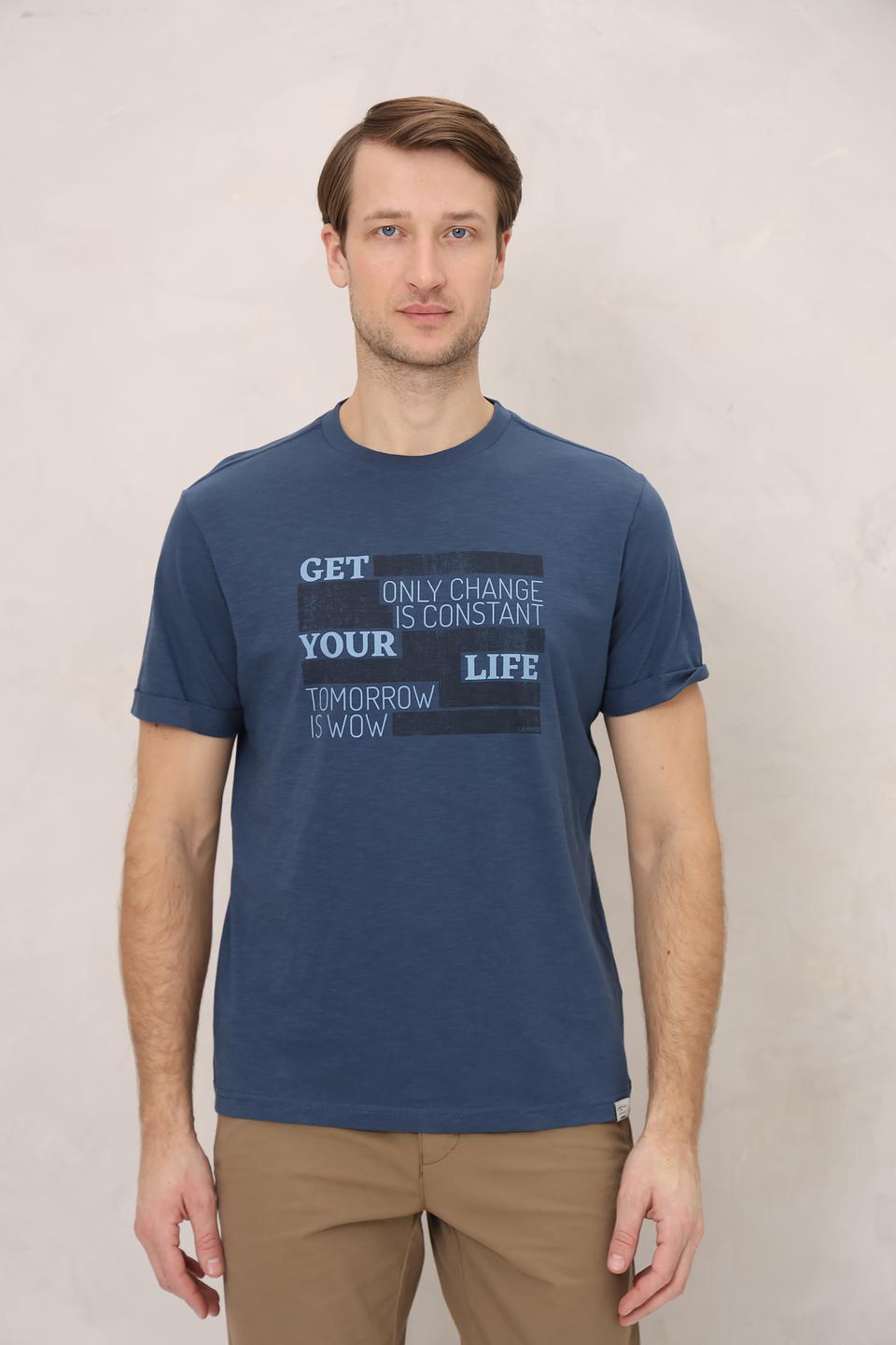 Футболка Lerros с принтом синяя