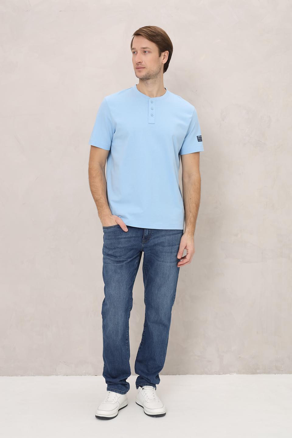 Футболка Tom Tailor голубая с планкой