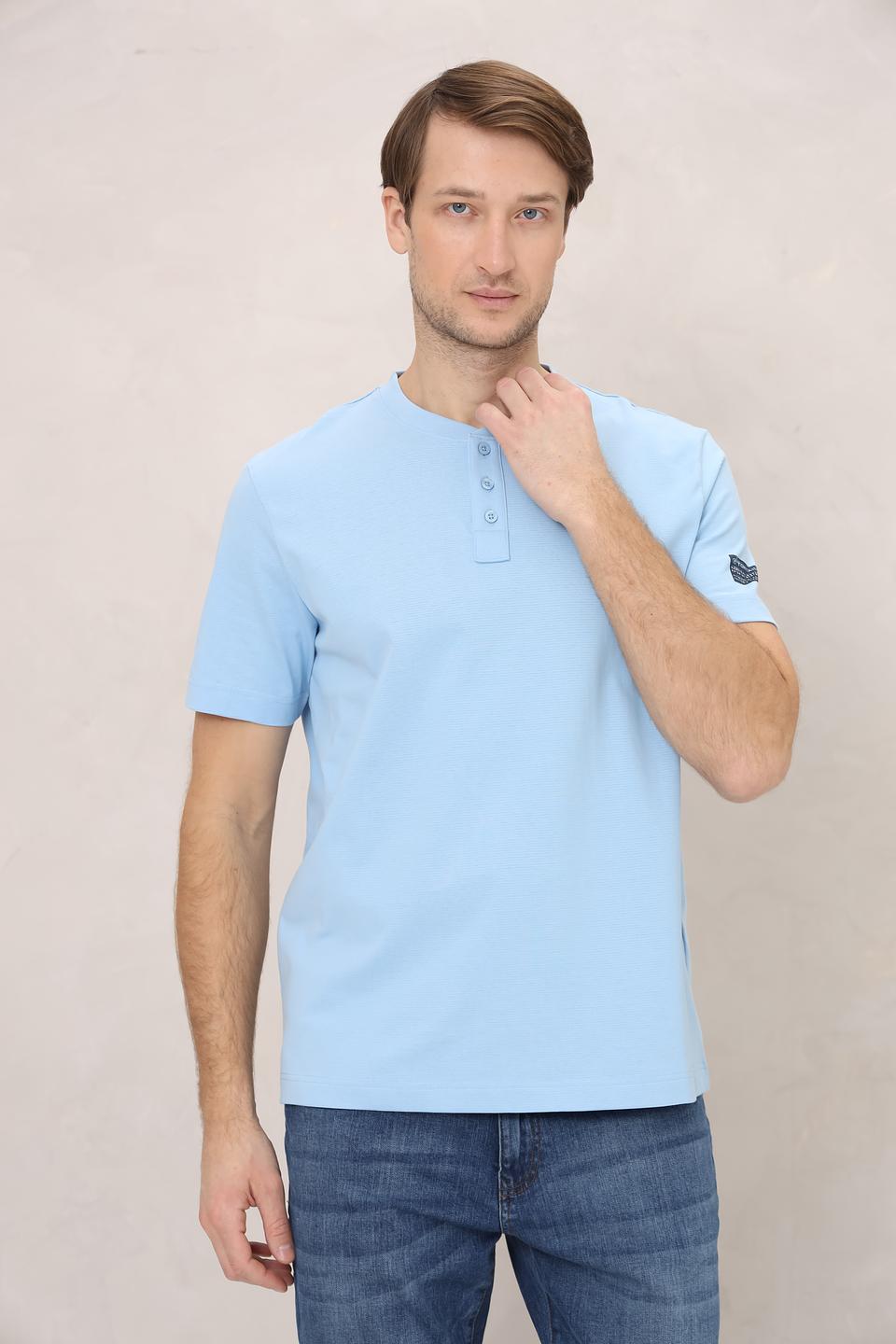 Футболка Tom Tailor голубая с планкой