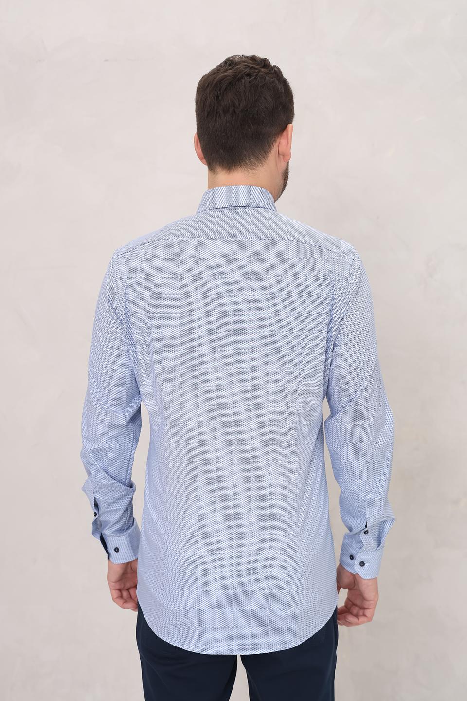 Рубашка Venti men голубая в мелкий принт