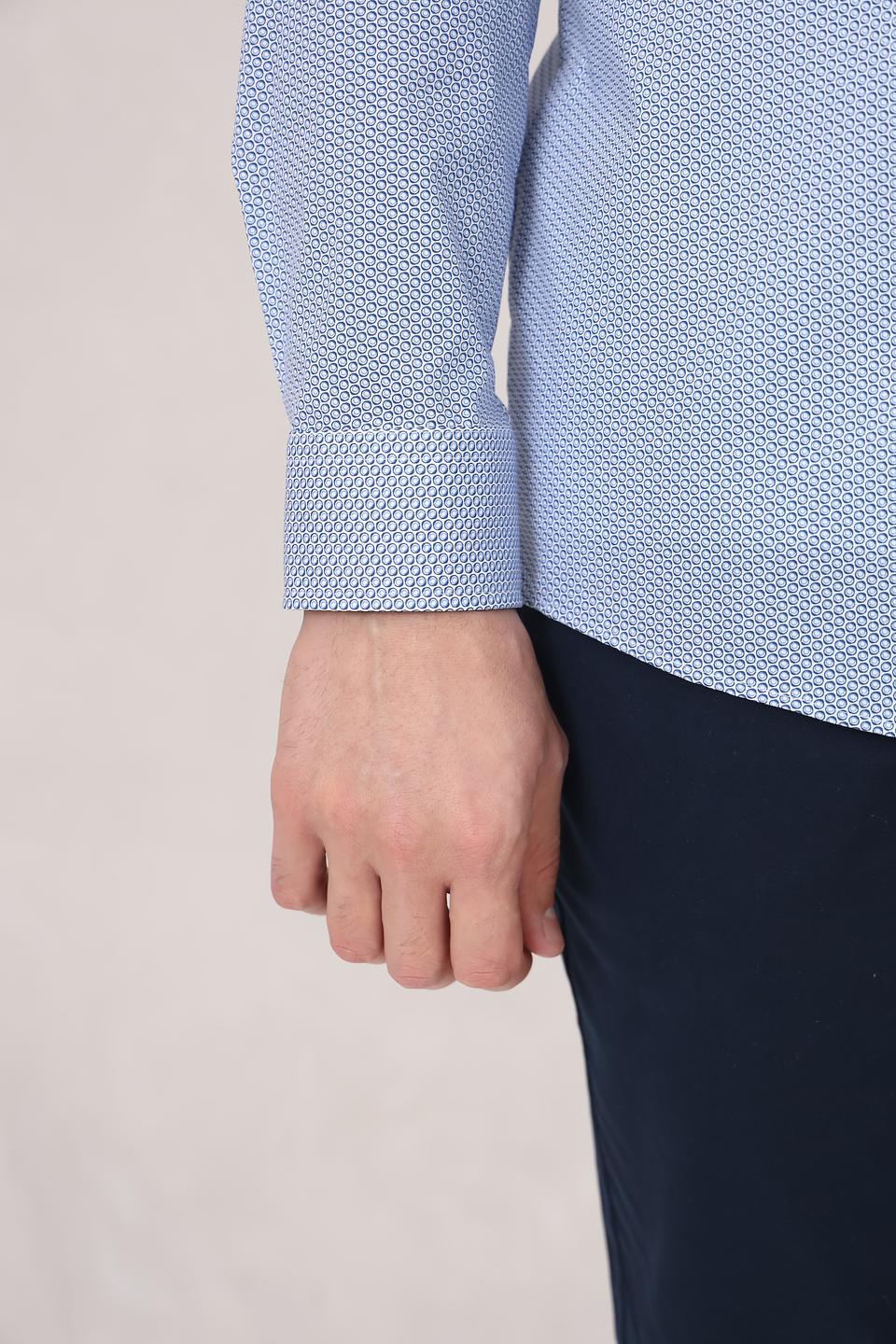 Рубашка Venti men голубая в мелкий принт