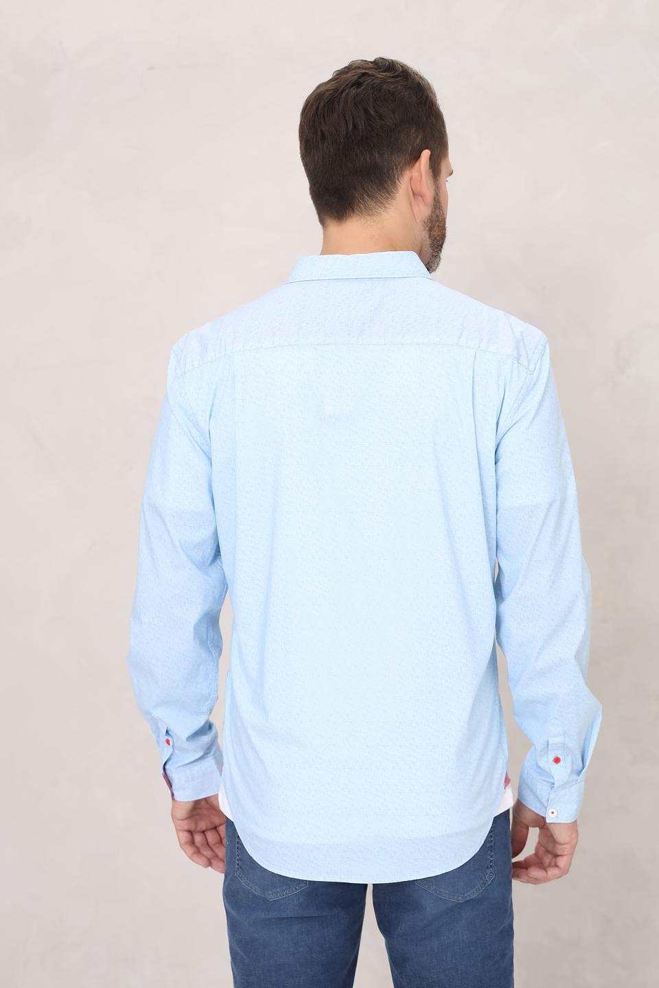 Рубашка Time Zone голубая с узором