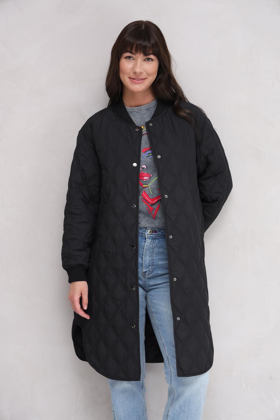 Пальто Electra style стеганое чёрное