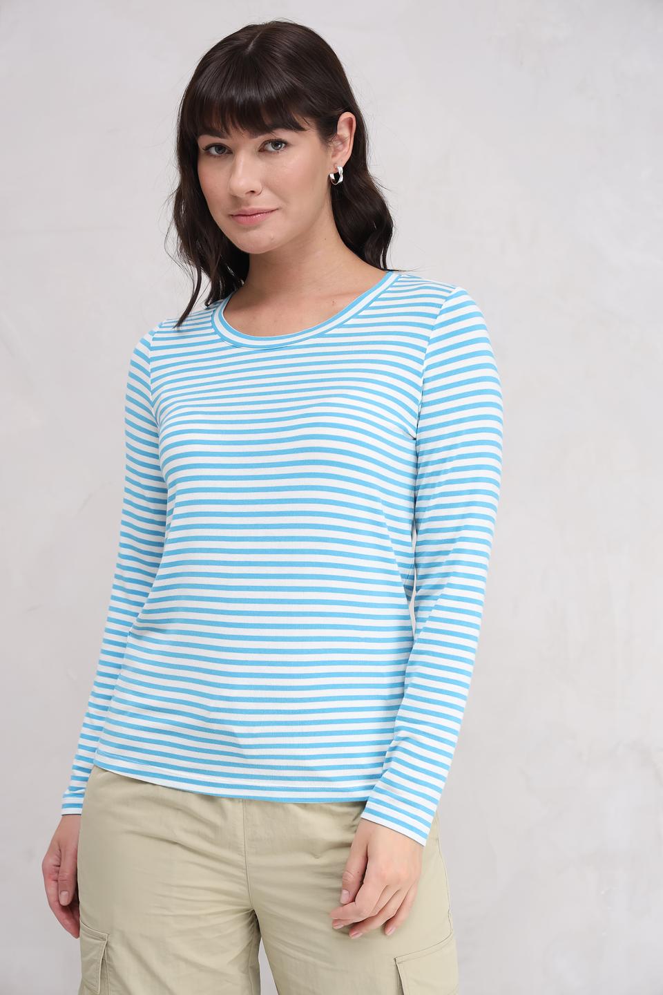 Лонгслив Bugatti в полоску голубой