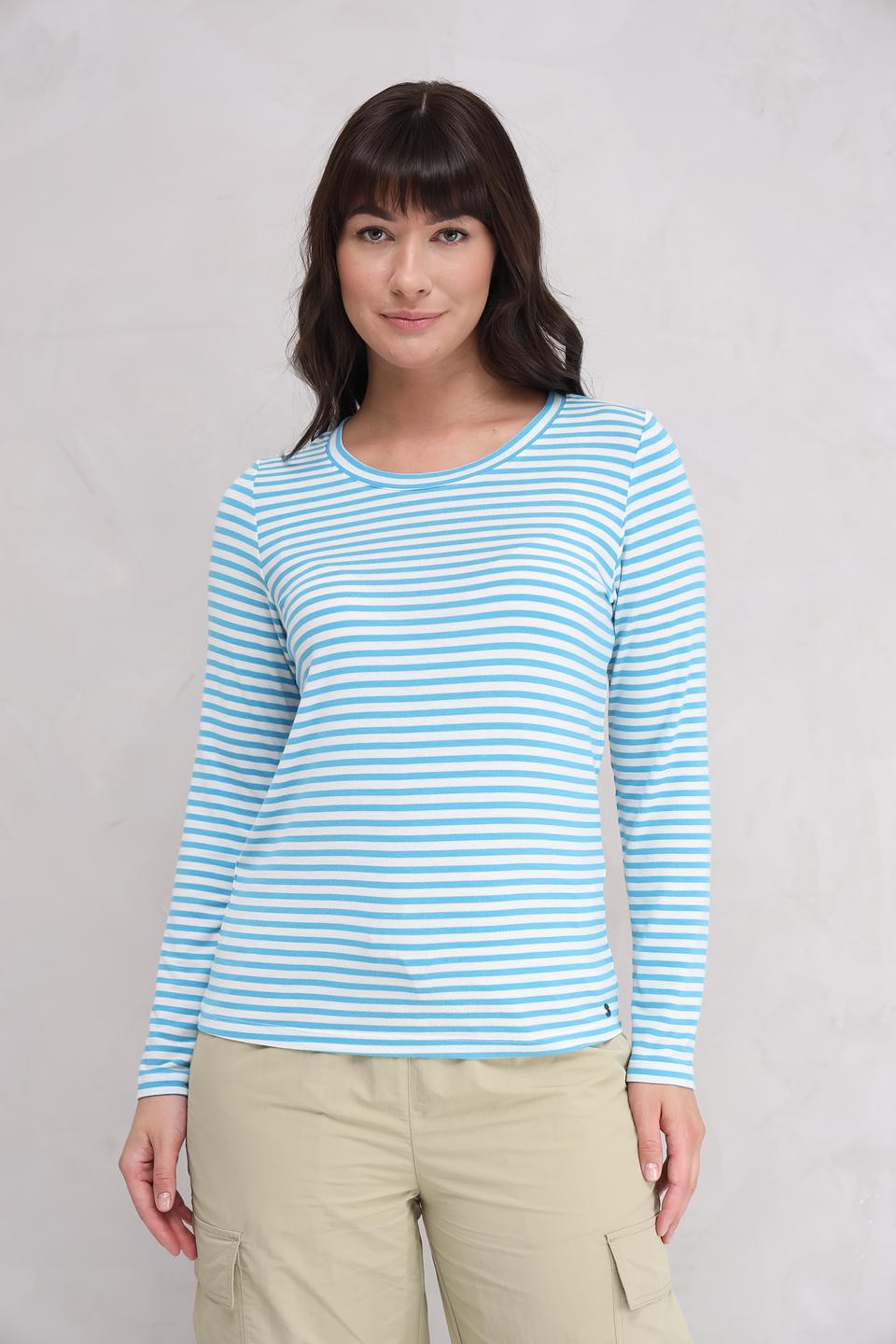 Лонгслив Bugatti в полоску голубой