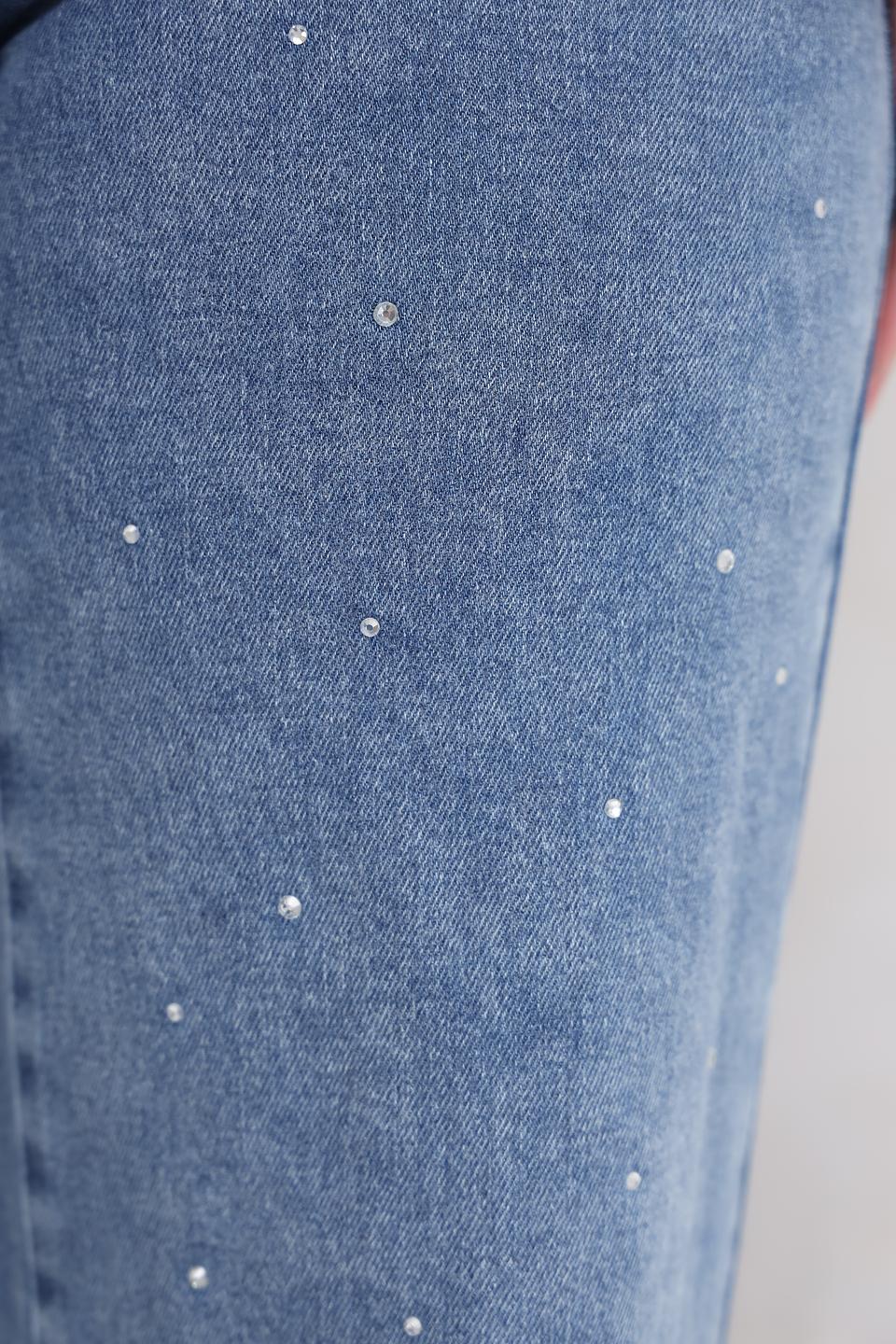 Джинсы Taifun с жемчугом голубые