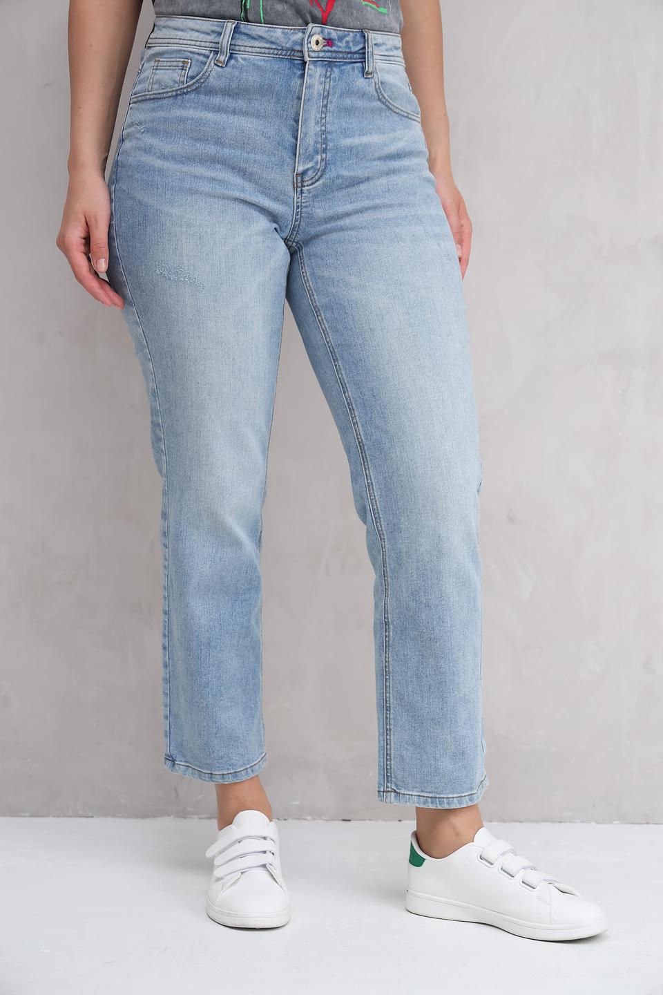 Джинсы Taifun с вышивкой голубые