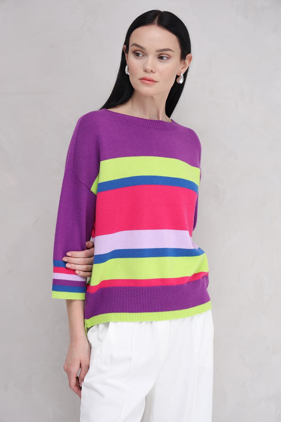 Пуловер Oui в полоску
