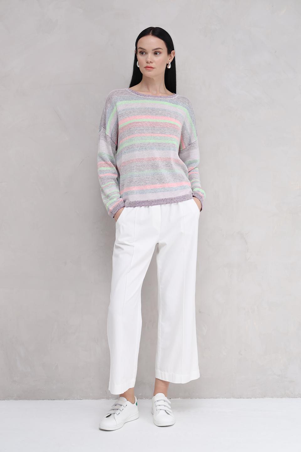 Пуловер Oui в полоску