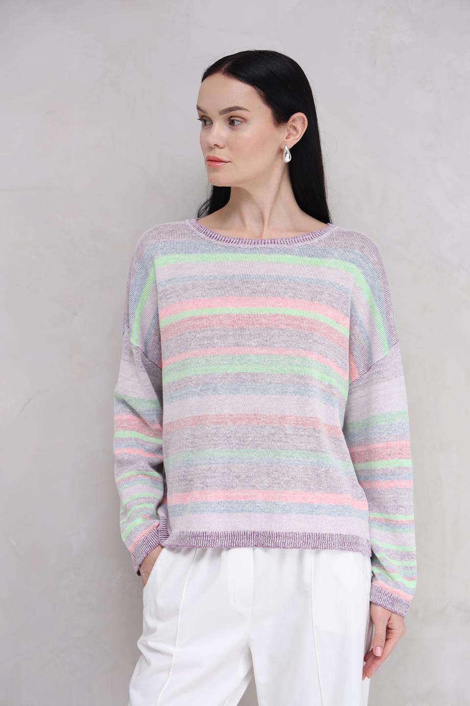 Пуловер Oui в полоску