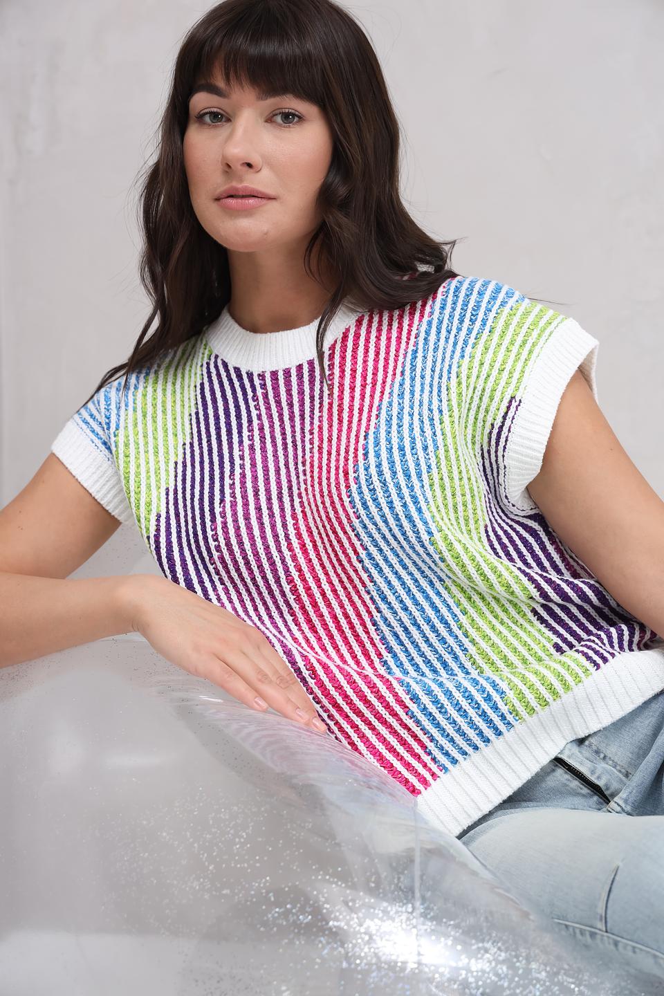 Жилет Oui разноцветный вязаный