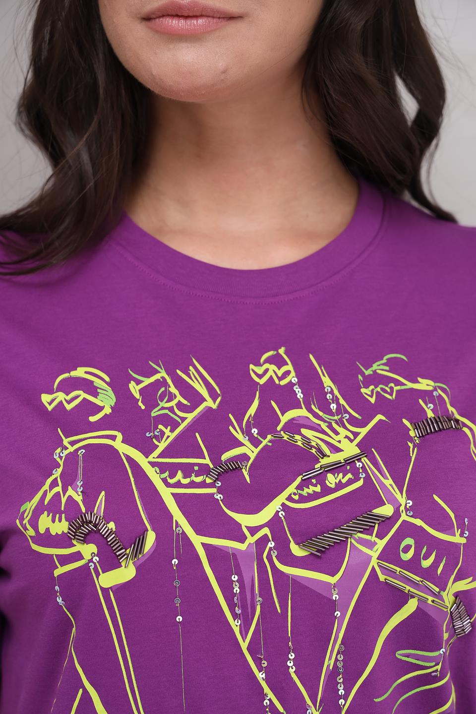 Футболка Oui с принтом фиолетовый